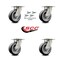 Service Caster 5 Inch Kingpinless Rubber on Aluminum Wheel Swivel Caster Set with Swivel Locks SCC-KP30S520-RAR-BSL-4 - alternate 4